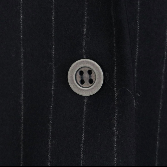 Miss Valentino V Blazer in Navy Pinstripes Wool/Cashmere with Mandarin Collar - Picture 5 of 5